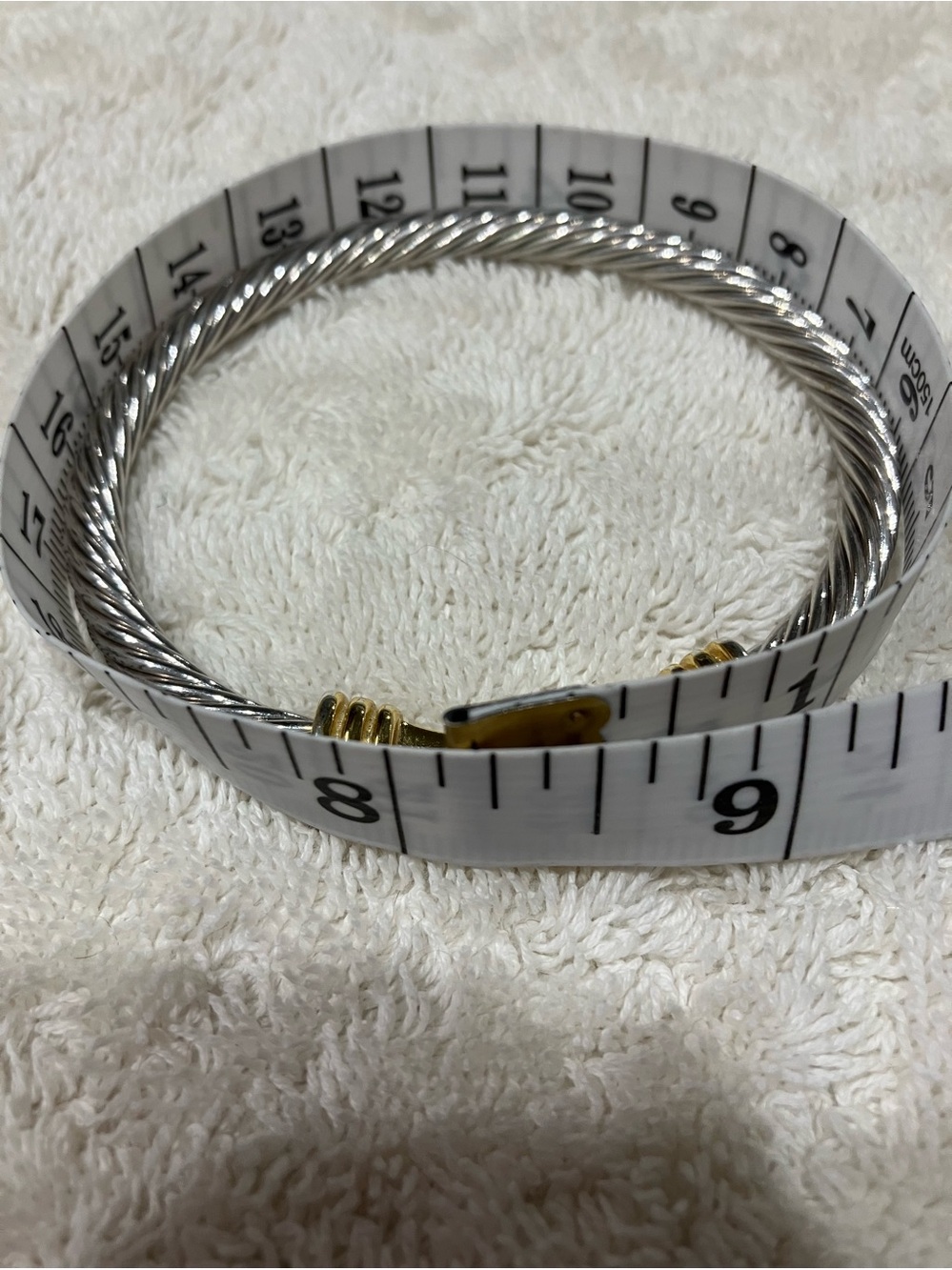 David Yurman Two-Tone Cable Bracelet in Silver and Gold - Picture 10 of 11